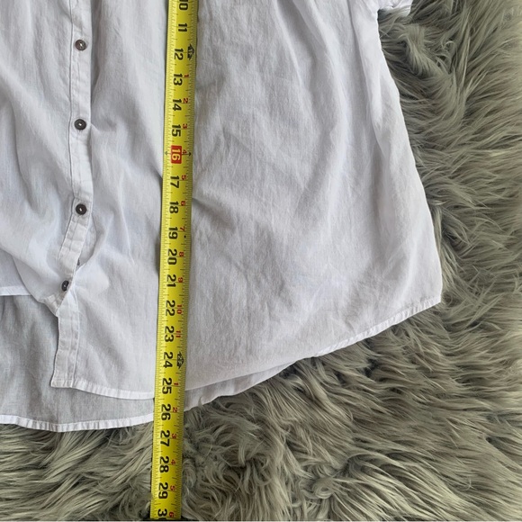 Sundance Tensift White Blouse Women M Cotton Boho Rolled Sleeve Front Button - Picture 4 of 8